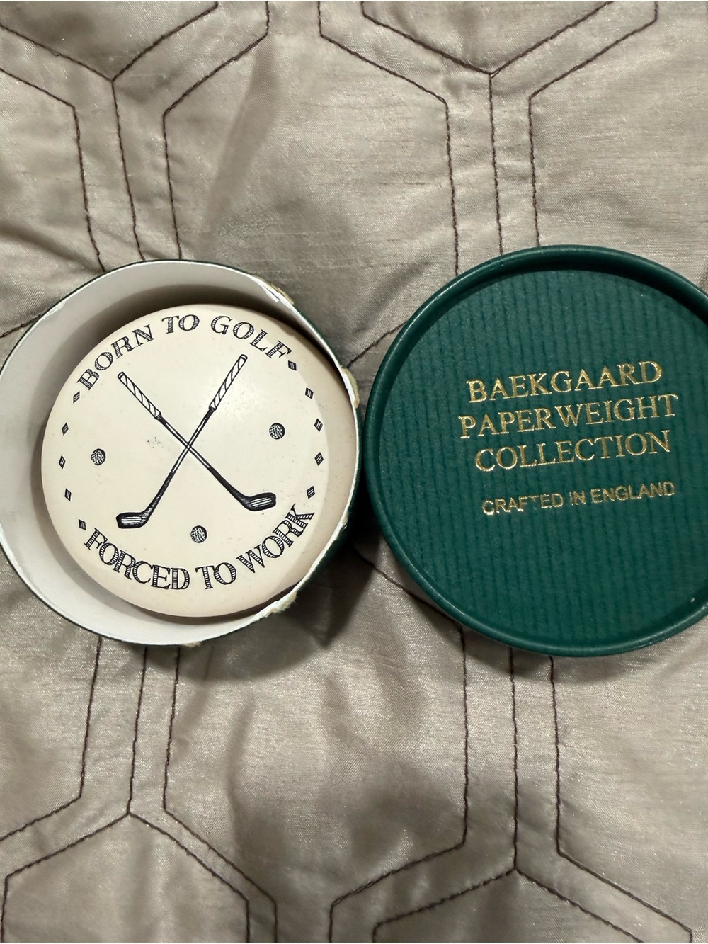 Baekgaard Paperweight Born To Golf Forced To Work Funny Office Golfing